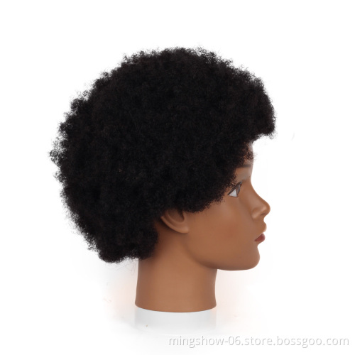100% Human Hair  training mannequin head afro Cosmetology head realistic black hair wigs extension